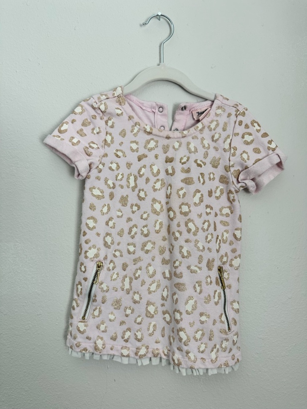 Juicy Couture Light Pink Dress with Gold Leopard Accents